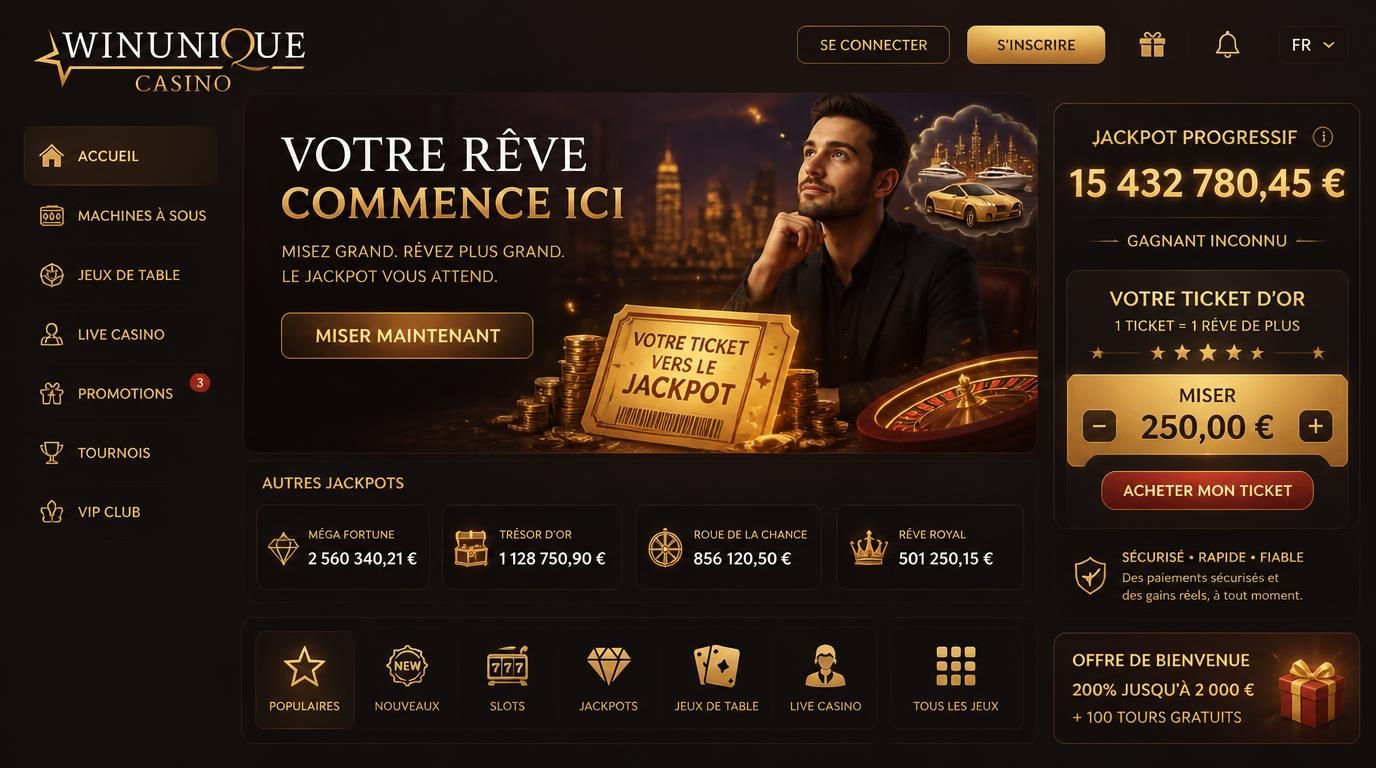 Un pari ambitieux vers un jackpot progressif Ă©levĂȘ